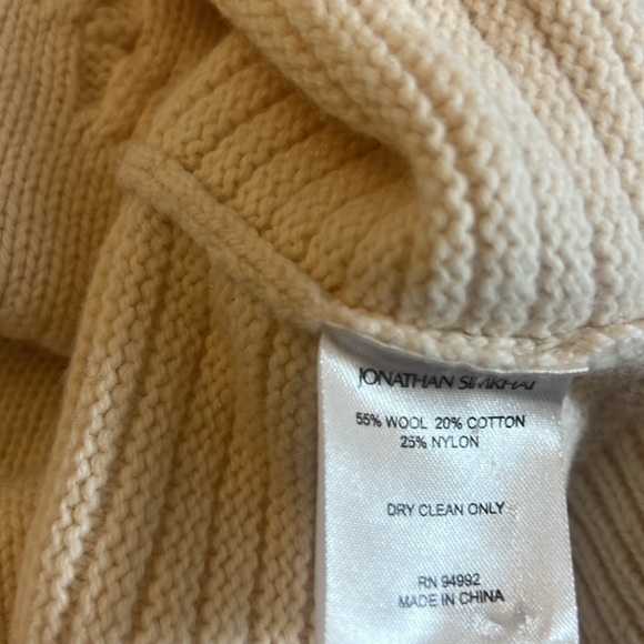 Jonathan Simkhai Ivory Cable Knit Oversized Cold Shoulder Sweater - Picture 7 of 7